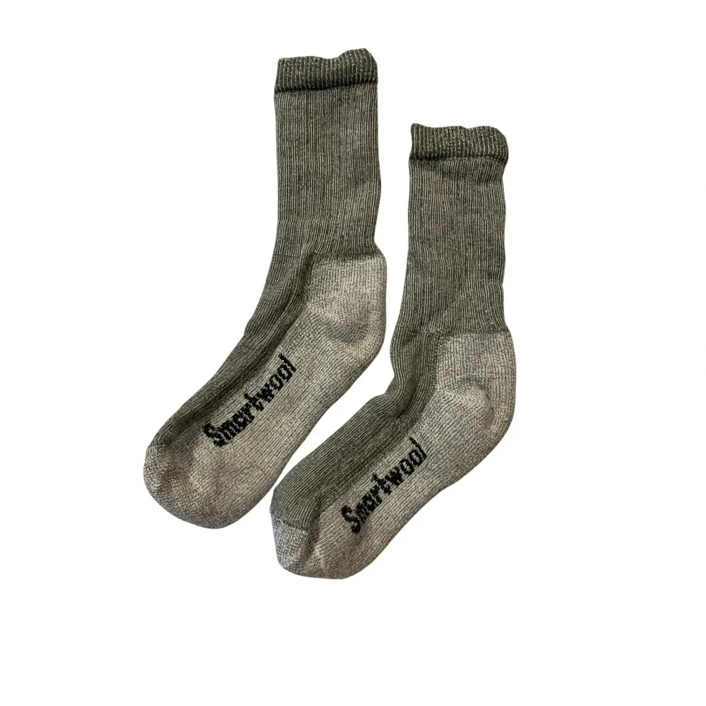 Smartwool Crew Hiking Socks Unisex Medium Green Gray Merino Wool Blend Gorpcore